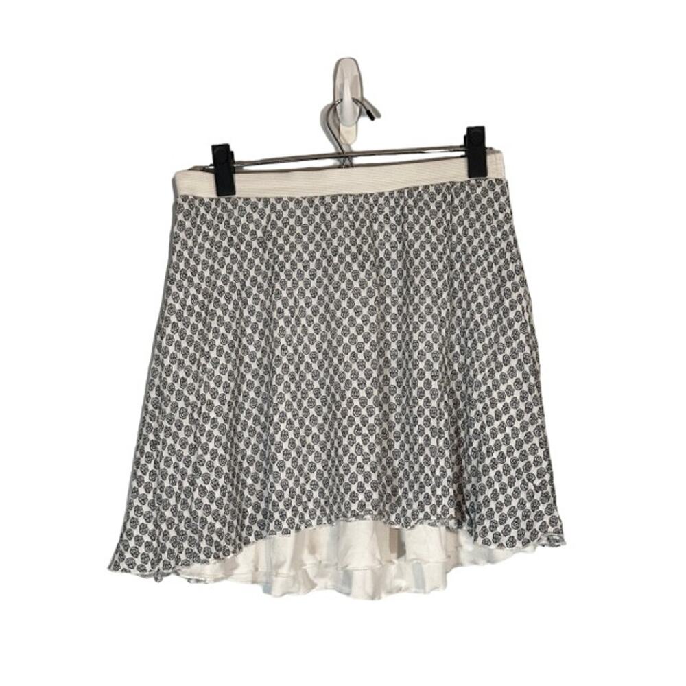 WAYF Women’s Black & White Floral Lightweight Layered Mini Skirt Size Large